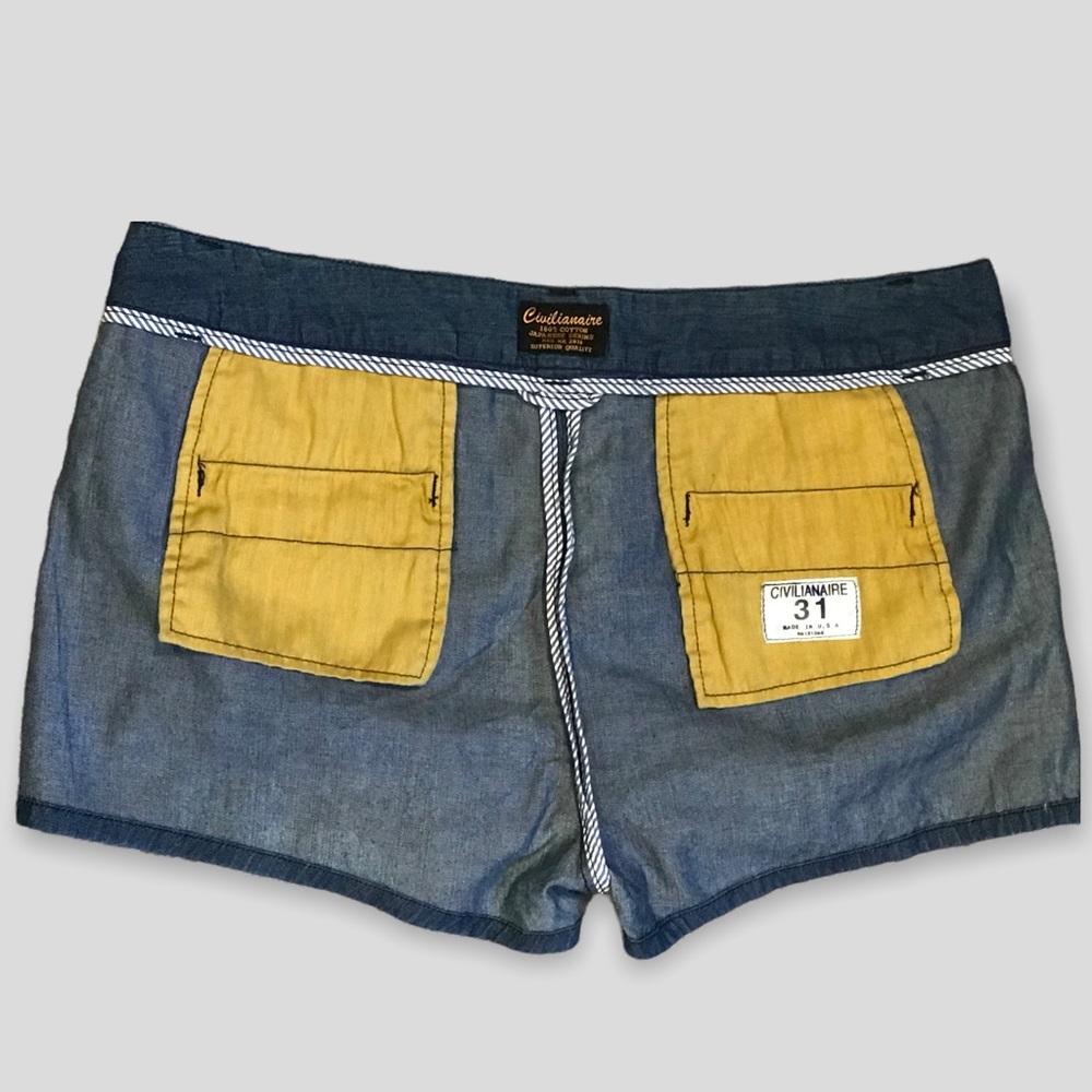 NWT Beautifully Made CIVILIANAIRE Chambray Shorts 🇺🇸 Made in USA 🇺🇸 - Picture 7 of 12